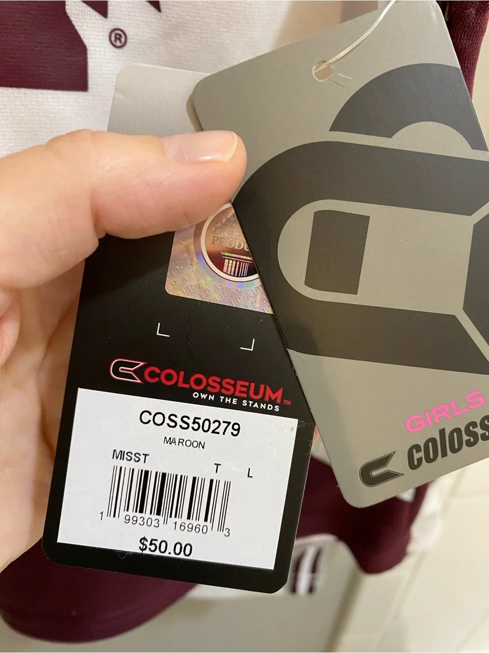 Colosseum Athletics soft maroon